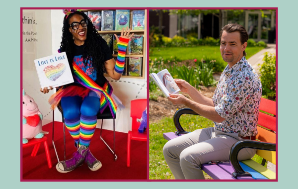 Fairy T and Adam Van Koeverden with Rainbow Reads storytimes at Sherwood, Beaty and Main. See branch hours in this web page.